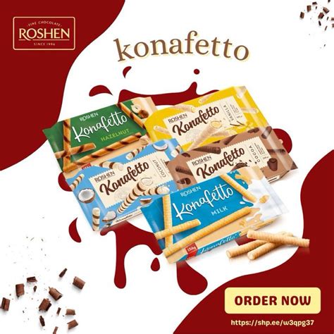 Roshen Konafetto Wafer Rolls 140g Cookies Shopee Malaysia