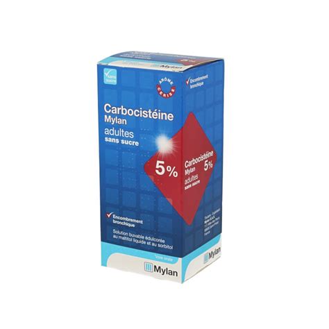 Mylan Viatris Carbocistéine 5 Adulte Sans Sucre Solution Buvable