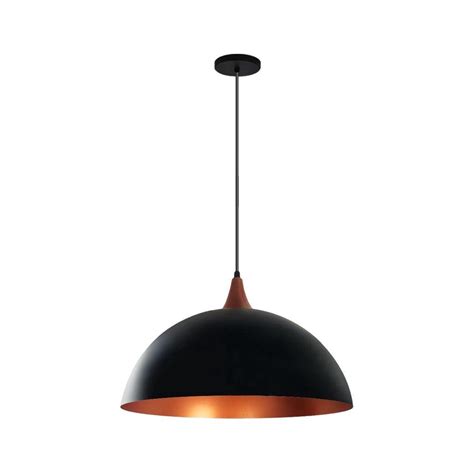 Lustre Pendente Meia Lua Cm Chap U Preto Interior Cobre Submarino