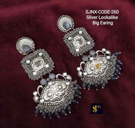 Sjnx Women Silver Lookalike Big Earing At Rs Pair In Mumbai Id