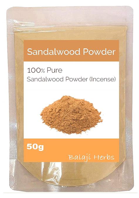 Balaji Herbs Sandalwood Powder Incense For Face Masks Facials And Skin Care 50g