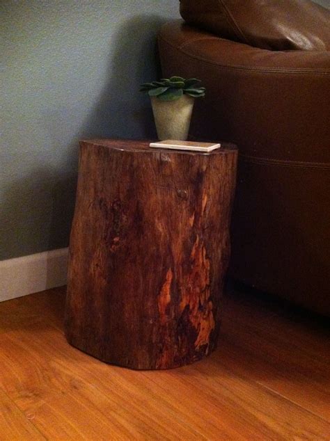 pine tree stump  table handcrafted home decor