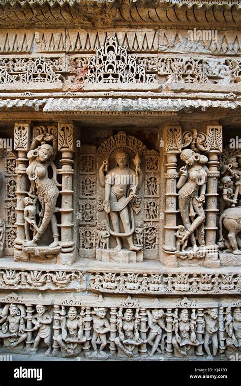 Carved Idol Of Lord Vishnu In Buddha Avatar On The Inner Wall Of Rani