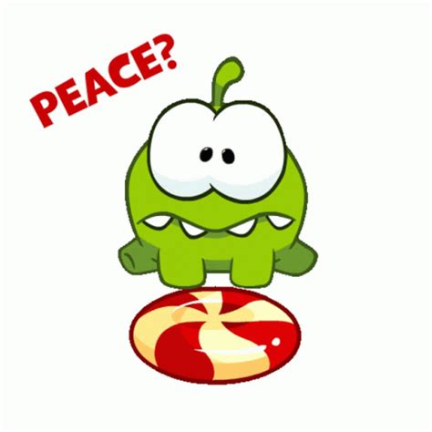 Peace Om Nom Sticker Peace Om Nom Cut The Rope Discover Share Gifs