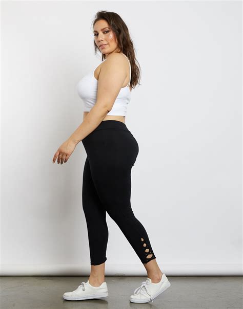 Plus Size Criss Cross Black Leggings Plus Size Leggings Capri 2020ave