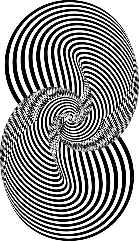 Premium Vector Abstract Twisted Black And White Shape Optical Illusion Of Distorted Surface