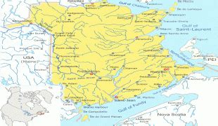 Carte géographique Nouveau Brunswick New Brunswick MAP N ALL