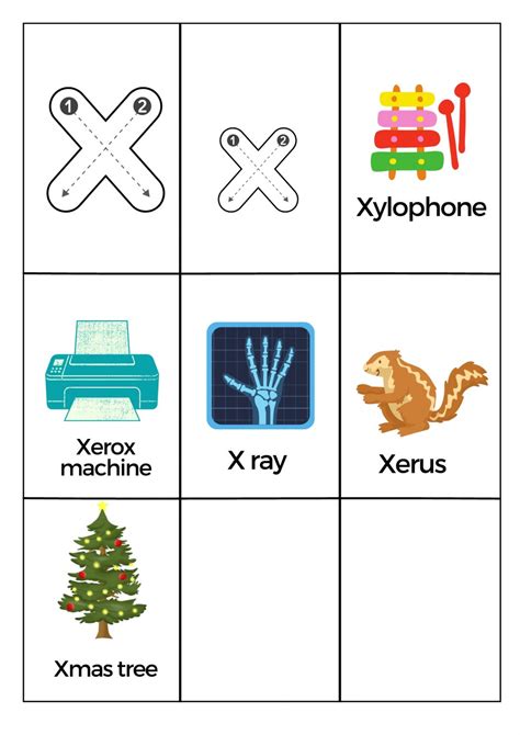 What Starts With Letter X Words Worksheets Printable PDF