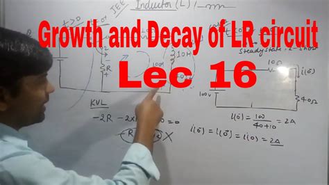 Lec 16 Growth And Decay Of Current In L R Circuit Jee Neet Jee Question Based On Rl Circuit