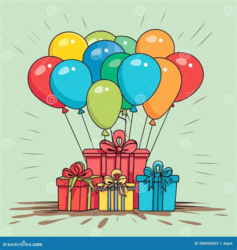 Birthday Party Hand Drawn Comic Illustration Birthday Party Vector