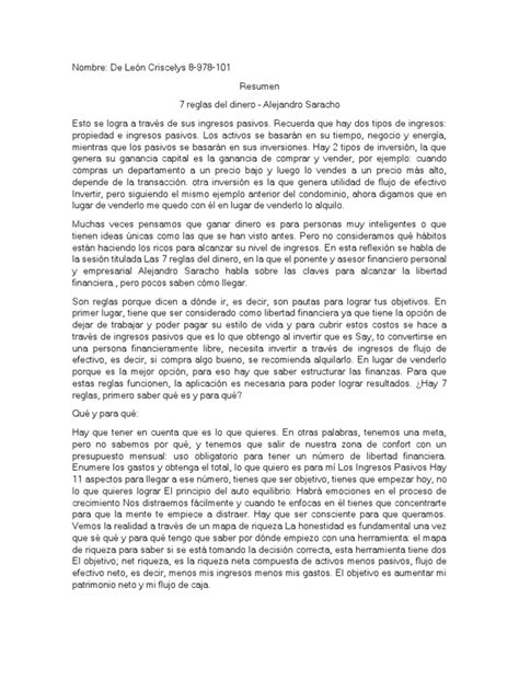 Resumen De Las 7 Reglas Pdf Inversiones Ciencias Económicas