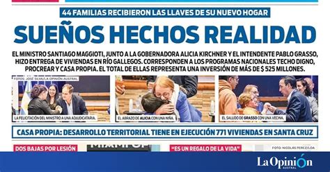 Diario La Opinión Austral tapa edición impresa del viernes 18 de