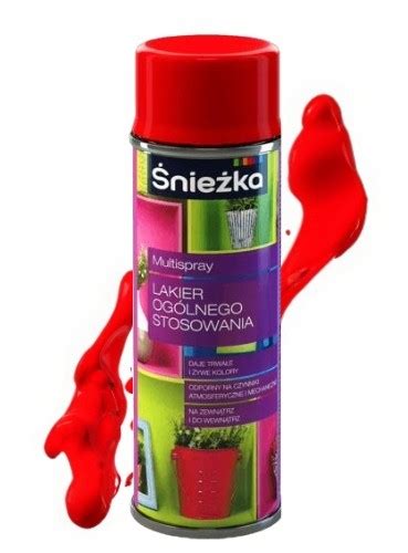 Lakier w sprayu czerwony z połyskiem uniwersalny Śnieżka 400 ml DomoDomo