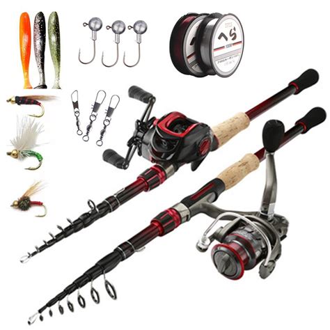 Rod Reel Combos Lixada Fishing Rod Reel Combo Carbon Fiber