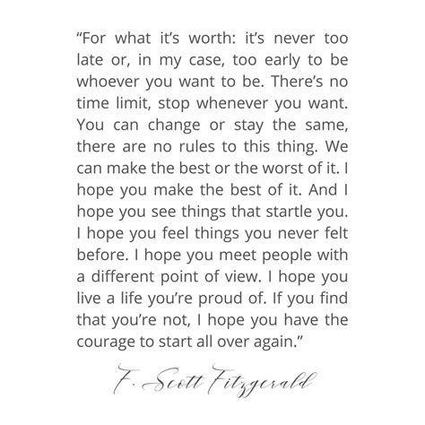 F Scott Fitzgerald Wall Art For What It S Worth Quote Etsy