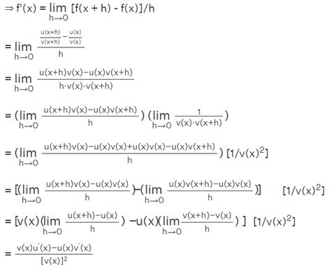 Quotient Rule Formula Definition Rules Solved Example