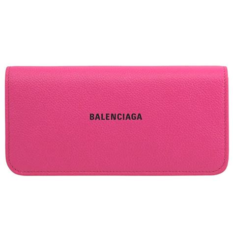 Balenciaga 巴黎世家 經典燙印logo翻蓋釦式長夾桃 Pchome 24h購物