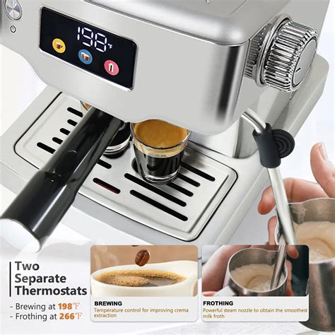 Homtone Espresso Machine Bar Stainless Steel Espresso Machine With