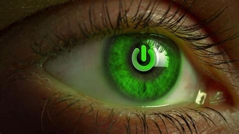 Download Eye Closeup Green Power Symbol Wallpaper | Wallpapers.com