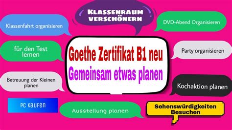 Goethe Zertifikat B Neu Sprechen Teil Gemeinsam Etwas Planen