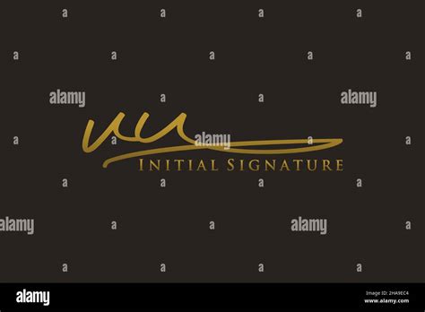 Vu Letter Signature Logo Template Elegant Design Logo Hand Drawn