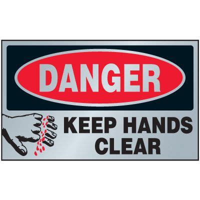 Danger Keep Hands Clear Aluminum Warning Plates Seton Seton