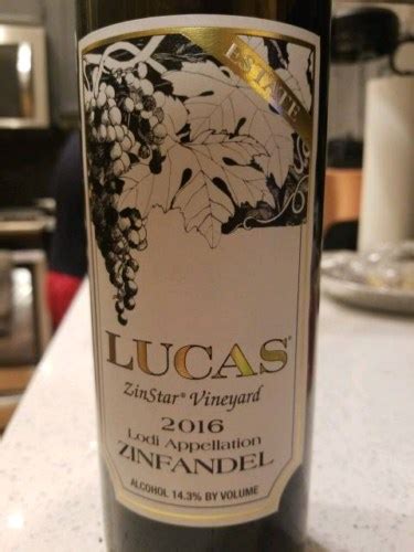 The Lucas Zinstar Vineyard Estate Zinfandel Vivino US