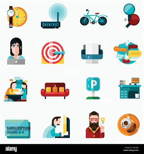 Coworking Icons Set Stock Vector Image Art Alamy