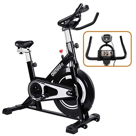 OneTwoFit Indoor Exercise Bike with Monitor,Adjustable Seat ...