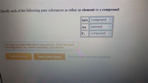 Solved Classify Each Of The Following Pure Substances As Chegg