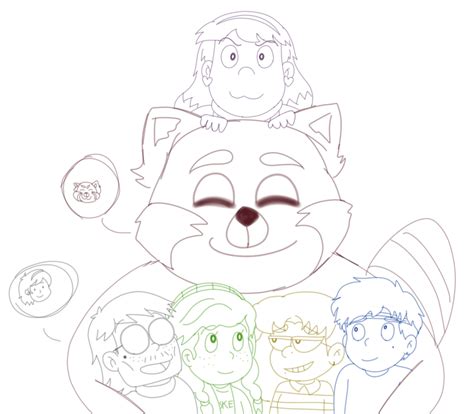 The Red Panda Group Hug Sketch By Shurikenpink On Deviantart