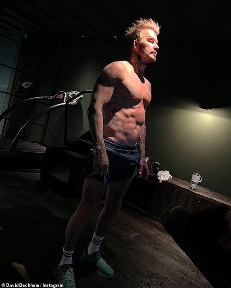 Shirtless David Beckham Shows Off His Chiselled Abs As He Works Out With Wife Victoria In Their