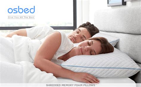 Amazon Osbed Bed Pillows King Size Set Of Shredded Memory Foam