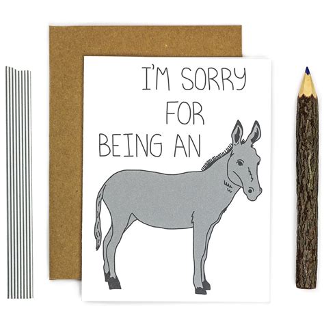 I'm Sorry Sorry Card Funny Apology Card Donkey Whoops