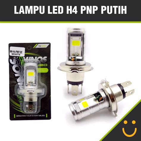 Jual LAMPU LED H4 PNP MOTOR 2 SISI LUMINOS PUTIH Indonesia Shopee