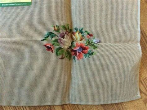 Vintage Bucilla Floral Needlepoint Tapestry To Finish X Ebay