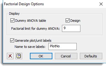 Factorial Design Options Genstat Knowledge Base