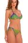 Balconette Bikini With Underwire Slip Lady Feather Print Size S Color Green