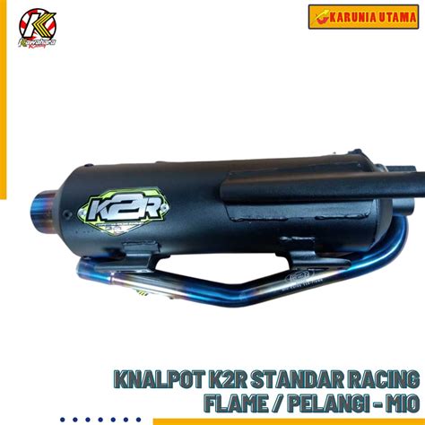 Knalpot Mio K R Standar Racing Flame Pelangi Kawahara Karunia