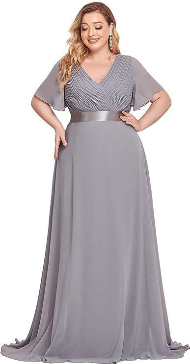 Ever Pretty Women S Double V Neck Formal Dresses Plus Size Bridesmaid