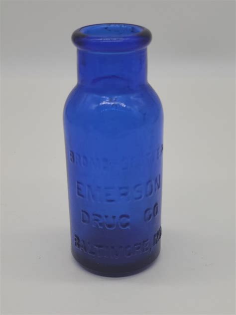 Vintage Emerson Drug Co Bromo Seltzer Cobalt Blue Bottle Ebay