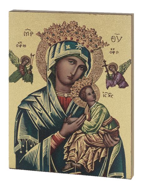 Our Lady Of Perpetual Help Embossed Wood Plaque