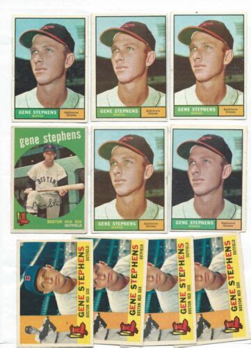 17 GENE STEPHENS Topps Baseball Card Lot 1956 1964 RED WHITE SOX