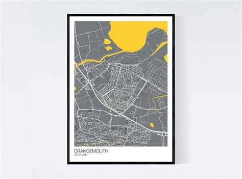 Grangemouth Scotland Map Art Print Many Styles 350gsm Art | Etsy