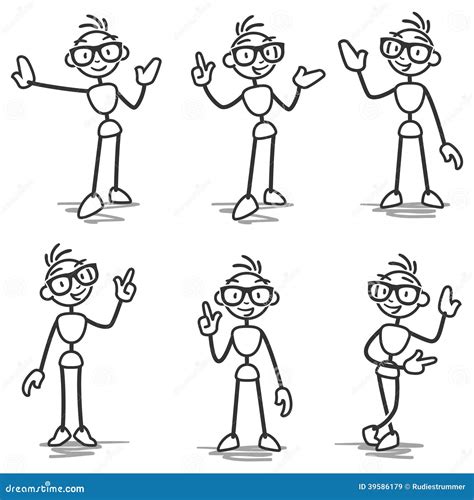 Stickman Stick Figure Pointing Showing Presenting Stock Vector