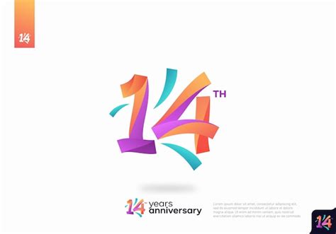 Premium Vector | Number 14 logo icon design, 14th birthday logo number ...