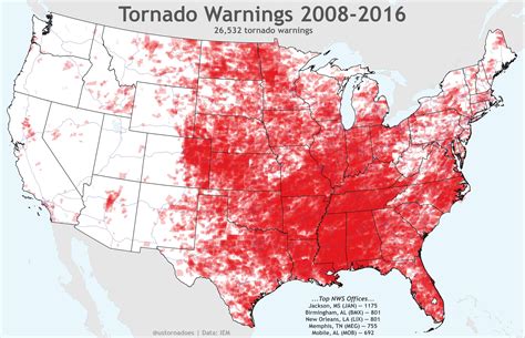 A look at all the tornado warnings since 2008 (maps) - ustornadoes.com