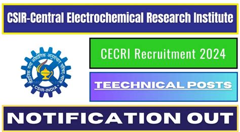 Cecri Recruitment For Multiple Technical Positions