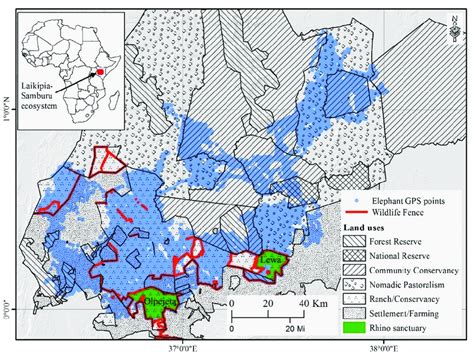 Map Of Laikipia Samburu Ecosystem Also Showing The Extent Of The Gps