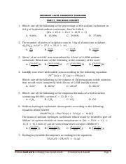 Master the Mole Concept: Chemistry Problems and Solutions | Course Hero